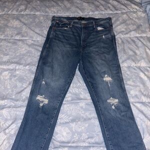 GAP High Rise Blue Jeans with Distressed Details